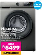Hisense 8Kg Front Loader Washing Machine WFQP8012VMT