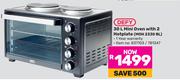 Defy 30L Mini Oven With 2 Hotplate MOH 2330 BL