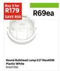 Round Bulkhead Lamp E27 Max 60W Plastic White 81401700-Each
