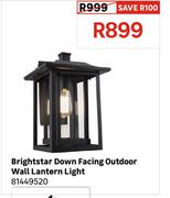 Brightstar Down Facing Outdoor Wall Lantern Light 81449520