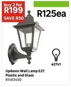Updown Wall Lamp E27 Plastic & Glass 81483450-Each