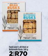 Food Lover's All Bran Or Buttermilk Rusks-For 2 x 500g