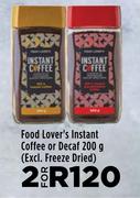 Food Lover's Instant Coffee Or Decaf-For 2 x 200g