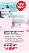 Tommee Tippee Super Steam Advanced Electric Steriliser