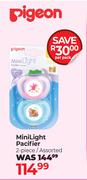 Pigeon Mini Light Pacifier 2 Piece Assorted