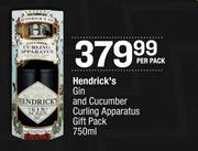 Hendrick's Gin And Cucumber Curling Apparatus Gift Pack-750ml Per Pack
