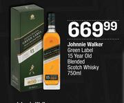 Johnnie Walker Green Label 15 Year Old Blended Scotch Whisky-750ml