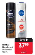 Nivea Deodorant (All Variants)-150ml Each