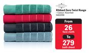 Home Living Ribbed Zero Twist Range Bath Sheet