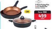Home Living 2 Pack Frying Pan or 5L Saute Pan-Each