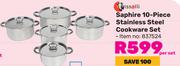 Tissolli Saphire 10 Piece Stainless Steel Cookware Set 837524