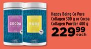 Happy Being Co Pure Collagen 300g Or Cocoa Collagen Powder 400g-Each