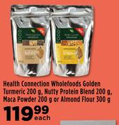 Health Connection Wholefoods Golden Turmeric 200g,Nutty Protein Blend 200g,Maca Powder 200g-Each