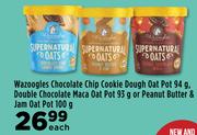 Wazoogles Chocolate Chip Cookie Dough Oat Pot 94g,Double Chocolate Maca Oat Pot 93g