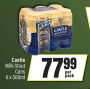 Castle Milk Stout Cans-6 x 500ml Per Pack