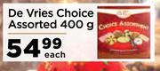 De Vries Choice Assorted-400g Each