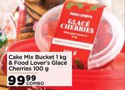 Food Lover's Cake Mix Bucket 1Kg & Food Lover's Glace Cherries 100g-Combo