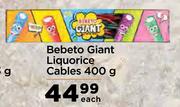 Bebeto Giant Liquorice Cables-400g Each