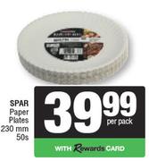 0Spar Paper Plates 230mm 50s-Per Pack