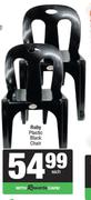 Ruby Plastic Black Chair-Each