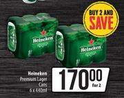 Heineken Premium Lager Cans-For 2 x 6 x 440ml