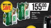 Hunter's Dry Cider Handies-For 2 x 6 x 330ml