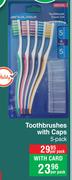 Dentalmate Toothbrushes With Caps 5 Pack-Per Pack