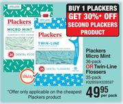 Plackers Micro Mint 36 Pack Or Twin Line Flossers 35 Pack-Per Pack