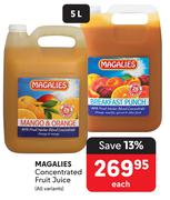 Magalies Concentrated Fruit Juice (All Variants)-5L Each