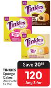 Tinkies Sponge Cakes (All Variants)-3 x 6 x 45g
