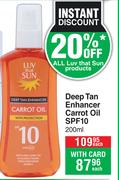 Luv That Sun Deep Tan Enhancer Carrot Oil SPF10-200ml