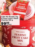 Cake Mix Bucket 1Kg & Food Lover's Glace Cherries 100g-Combo