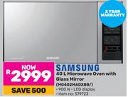 Samsung 10Ltr Microwave Oven With Glass Mirror MG402MADXBB