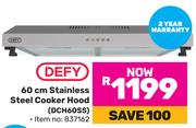 Defy 60cm Stainless Steel Cooker Hood DCH60SS
