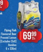 Flying Fish Flavoured Beer Pressed Lemon (Excludes Chill) Handies-6 x 330ml Per Pack
