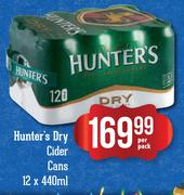 Hunter's Dry Cider Cans-12 x 440ml Per Pack