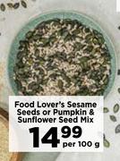 Food Lover's Seasame Seeds Or Pumpkin & Sunflower Seed Mix-Per 100g