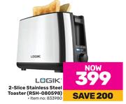 Logik 2-Slice Stainless Steel Toaster RSH-080598