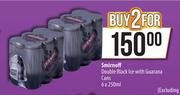 Smirnoff Double Black Ice With Guarana Cans-For 2 x 6 x 250ml