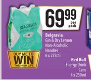 Belgravia Gin & Dry Lemon Non Alcoholic Handies-6 x 275ml Per Pack