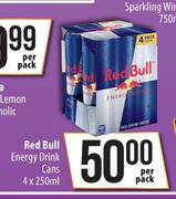 Red Bull Energy Drink Cans-4 x 250ml Per Pack