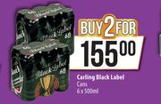 Carling Black Label Cans-For 2 x 6 x 500ml