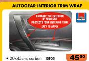 Autogear Interior Trim Wrap 20x45cm Carbon IDF05