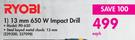 Ryobi 13mm 650W Impact Drill PD-650-Each
