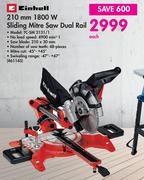 Einhell 210mm 1800W Sliding Mitre Saw Dual Rail TC-SM 2131/1-Each