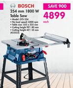 Bosch 254mm 1800W Table Saw GTS-254-Each