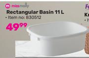 Missmolly Rectangular Basin-11Ltr