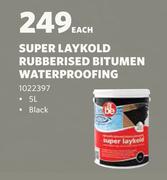 Abe Super Laykold Rubberised Bitumen Waterproofing (Black)-5L Each