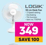 Logik 30cm Desk Fan