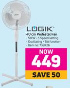 Logik 40cm Pedestal Fan